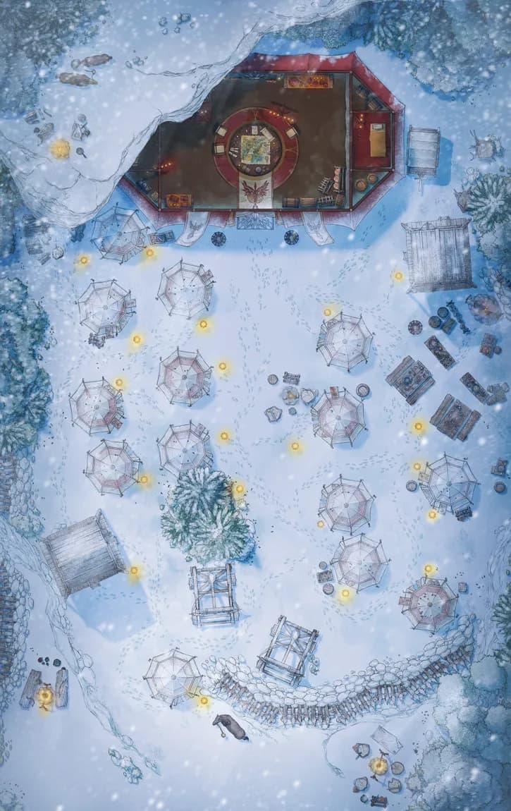 Medieval War Tents map, Winter Day variant