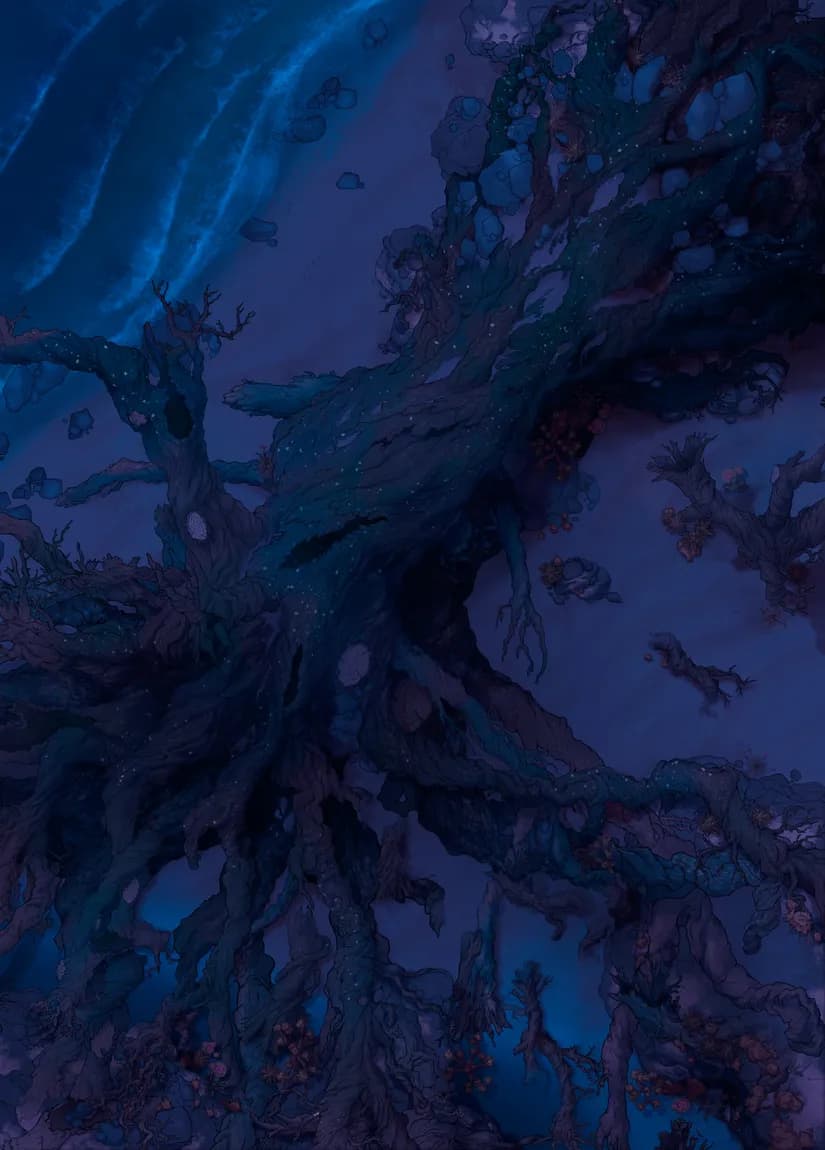 Fallen Ancient Tree map, Yggdrasil Forgotten Night variant