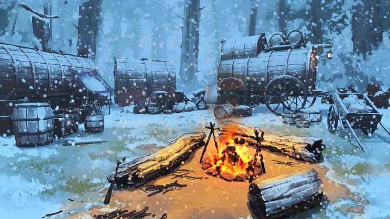 Caravan Camp map, Winter variant