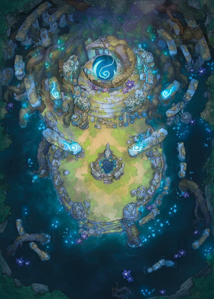 Mysterious Druid Grove map, Flooded variant