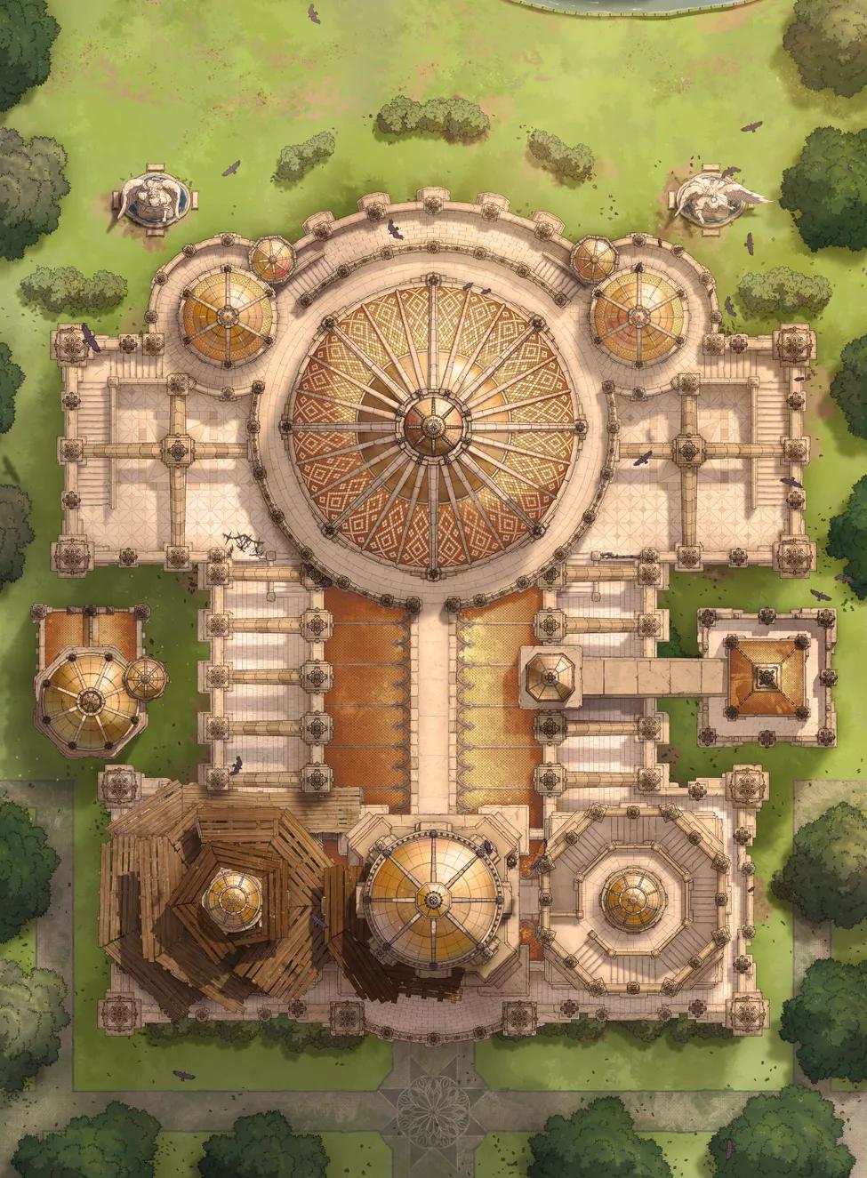 Golden Cathedral Rooftops map, Nature variant