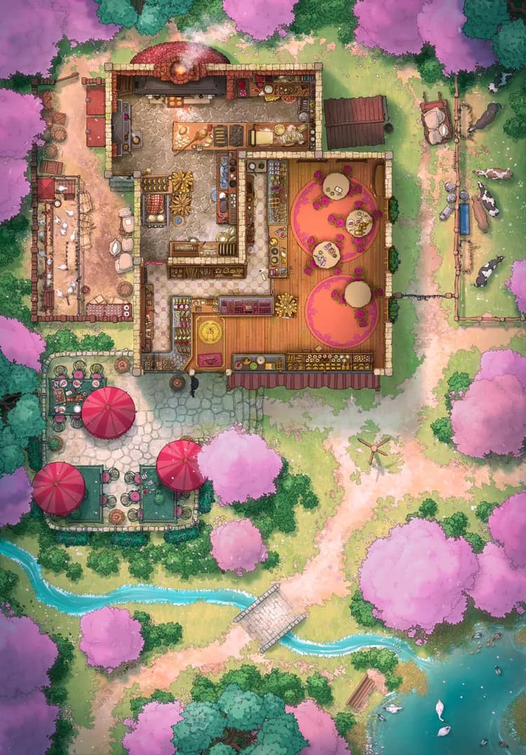 Village Bakery map, Spring variant