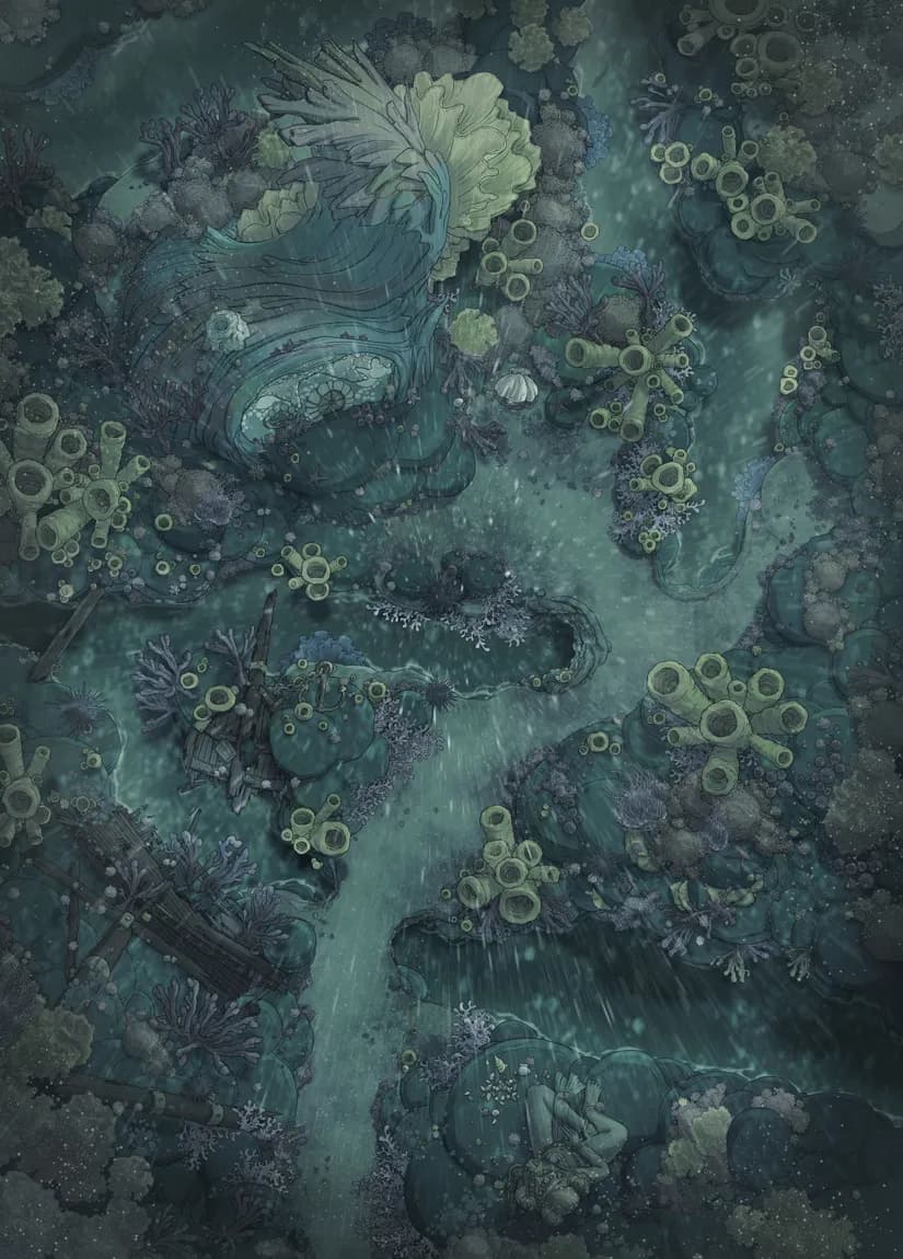 Coral Witch Cottage map, Rain variant