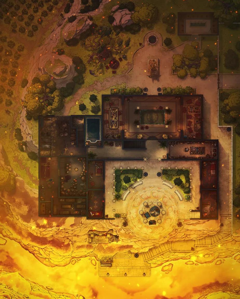 Archon's Villa map, Lava variant