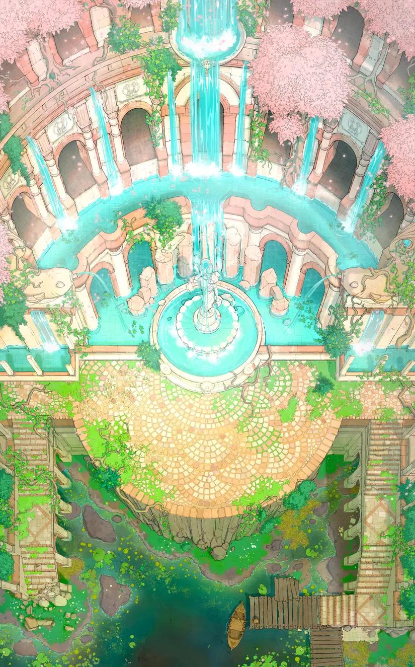 Nymphaeum map, Spring variant