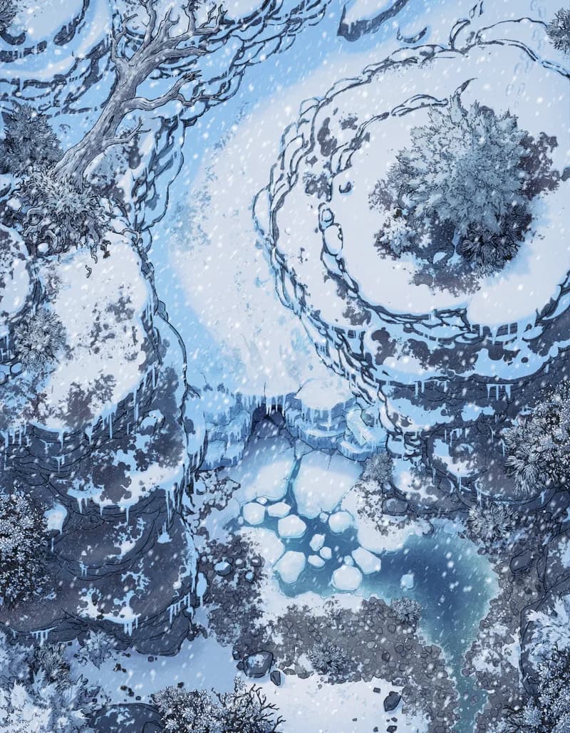 Melting Glacier map, Tundra variant