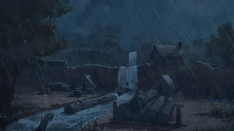 Mountain Logging Camp map, Rain variant