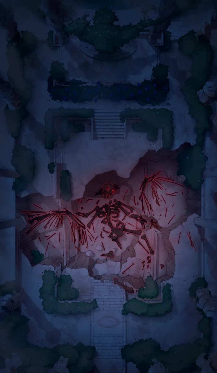 Ruined Courtyard map, Dark Angel Night variant