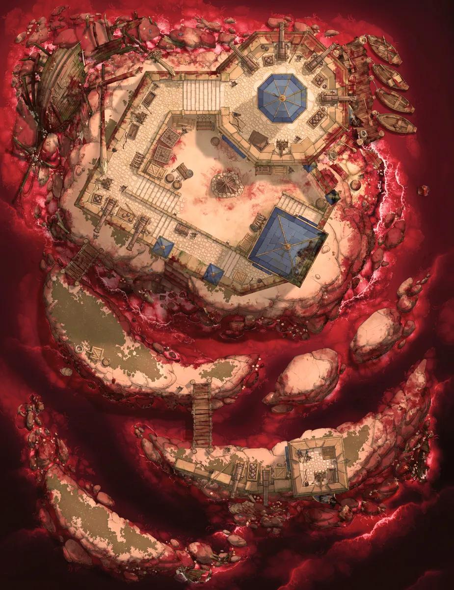 Tidal Isle Fort map, Blood Sea variant