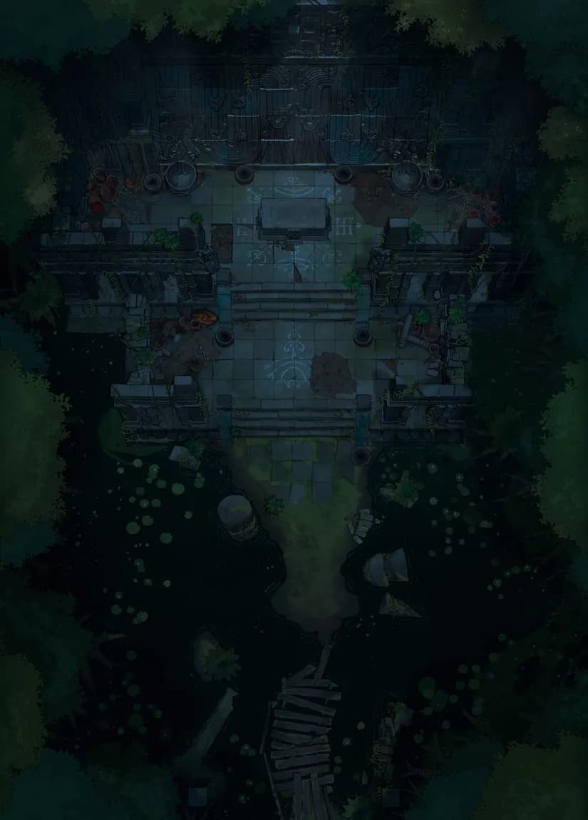 Jungle Temple Entrance map, Closed No Flames Dark variant