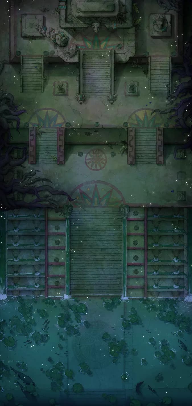 Temple of the Couatl Exterior map, Jungle Night variant