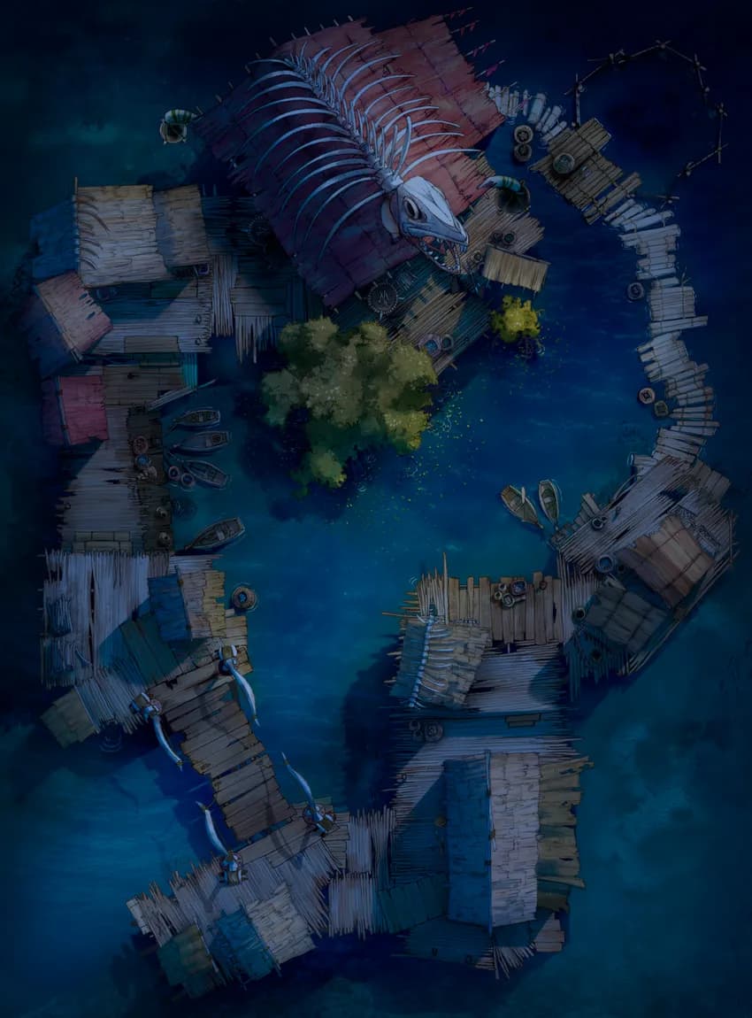 Floating Village map, Original Night Dark variant