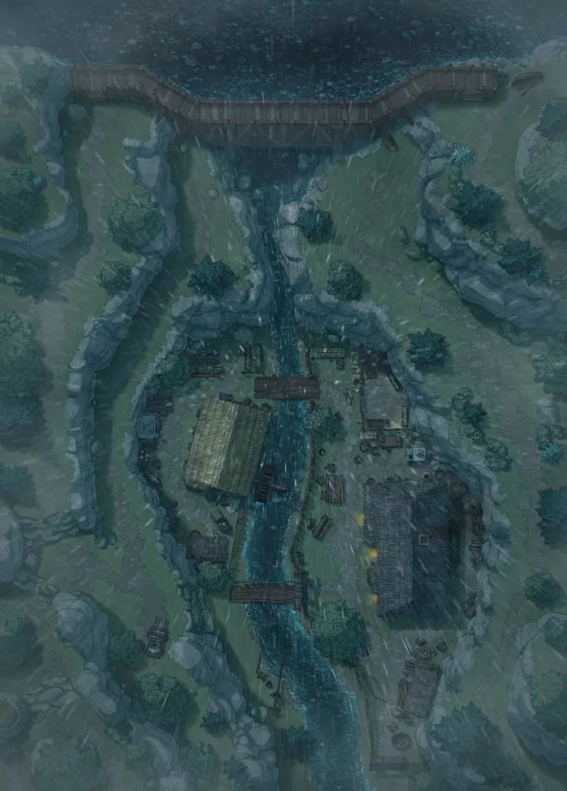 Riverside Mill map, Rain variant