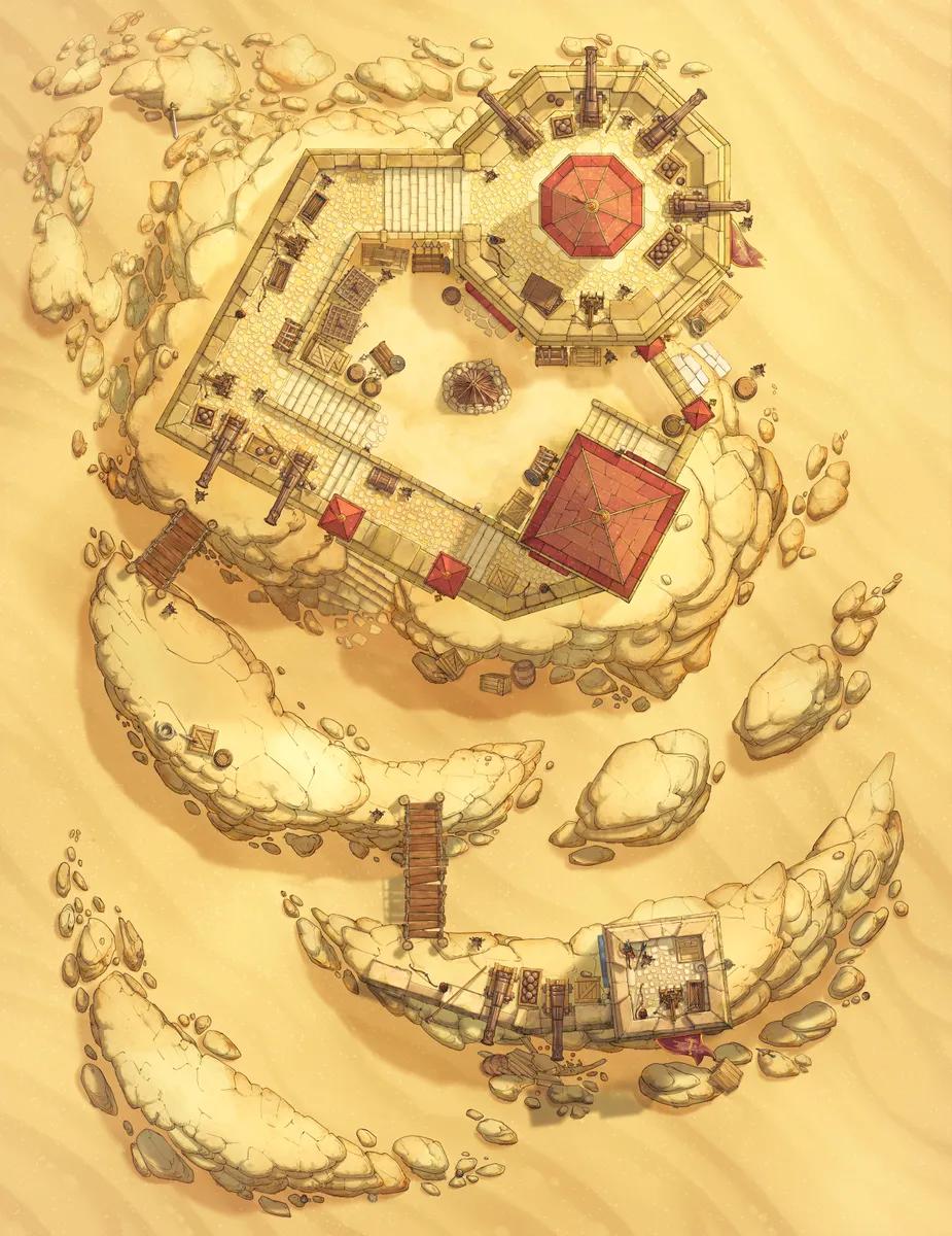 Tidal Isle Fort map, Desert variant