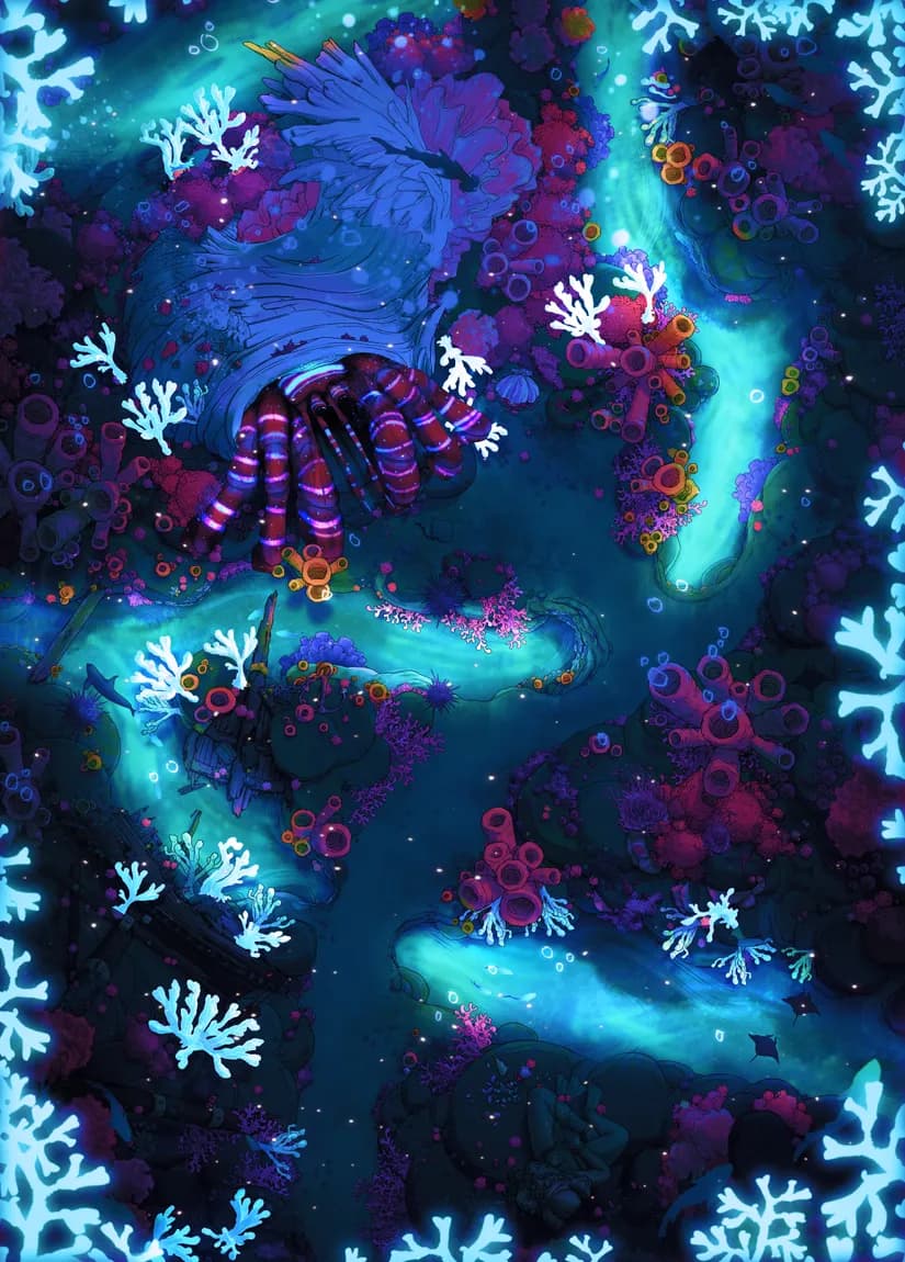 Coral Witch Cottage map, Glow variant