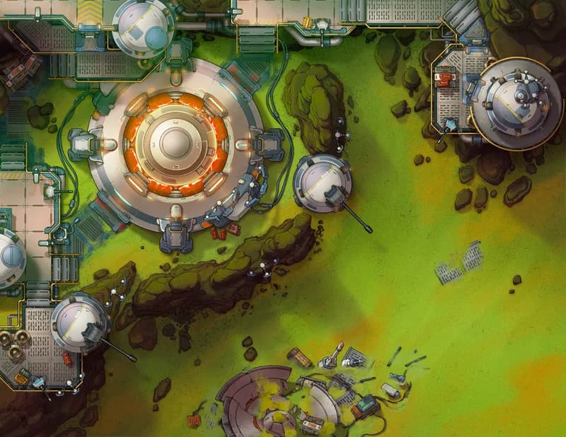 Desert Compound map, Grassy Day variant