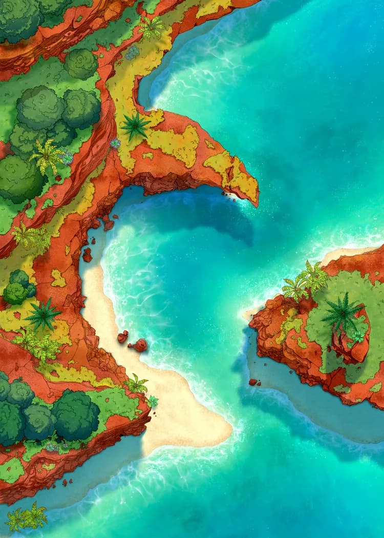 Beachside Cliff map, Natural Day variant