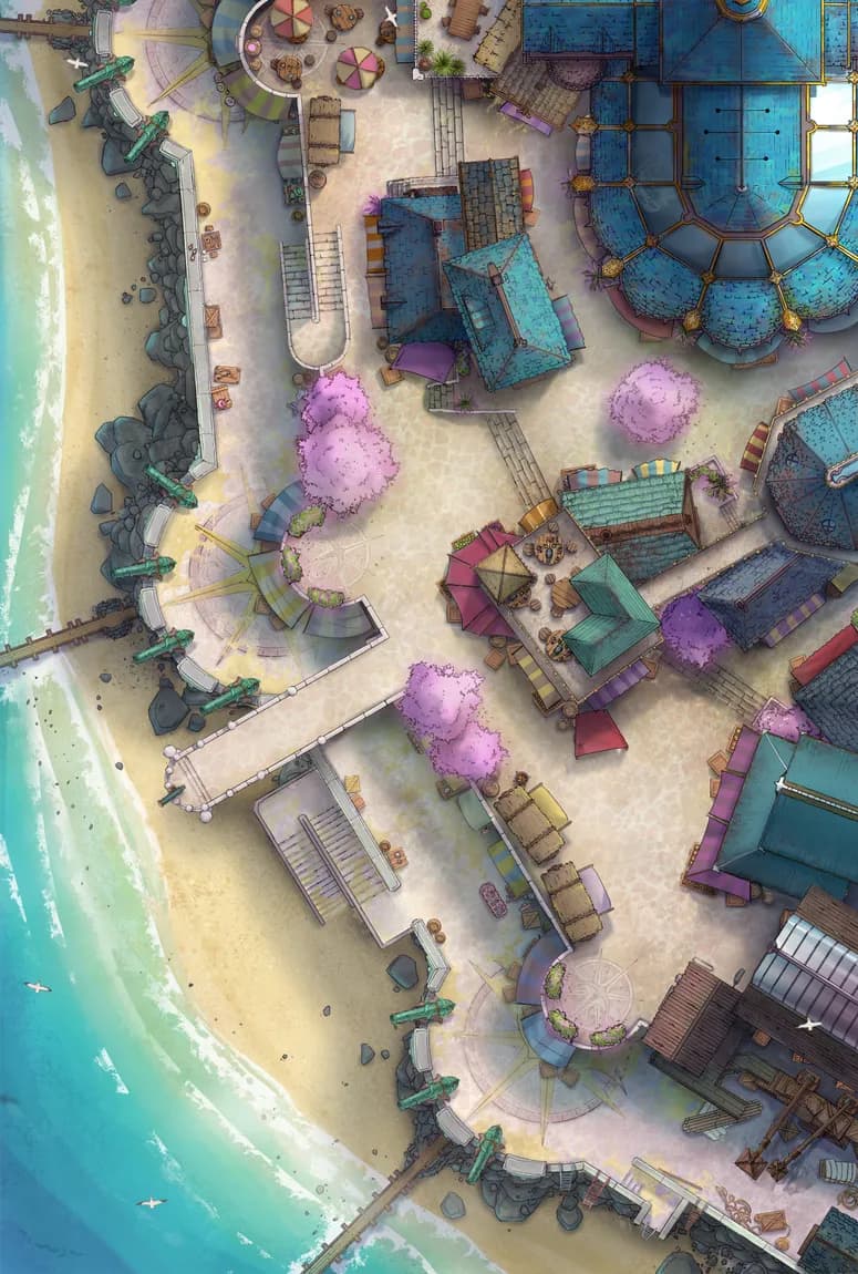 Beach Town map, Spring variant