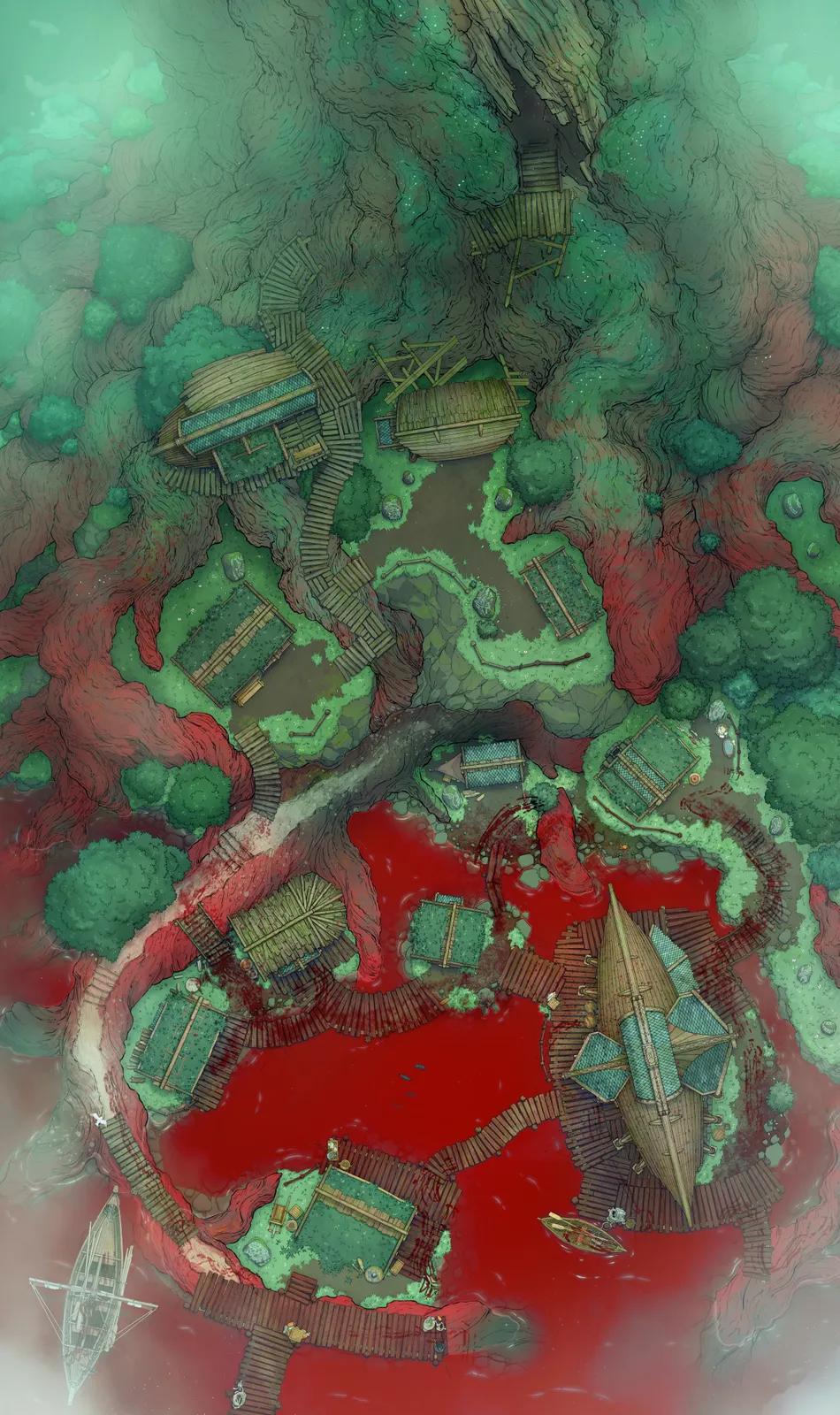 Yggdrasil Village map, Sea of Blood variant