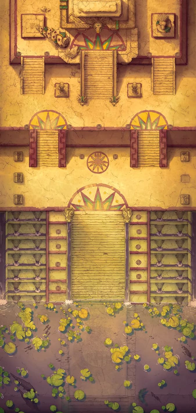 Temple of the Couatl Exterior map, Sunset variant