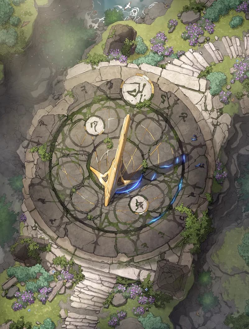 Giant Ancient Sundial map, Original Day variant