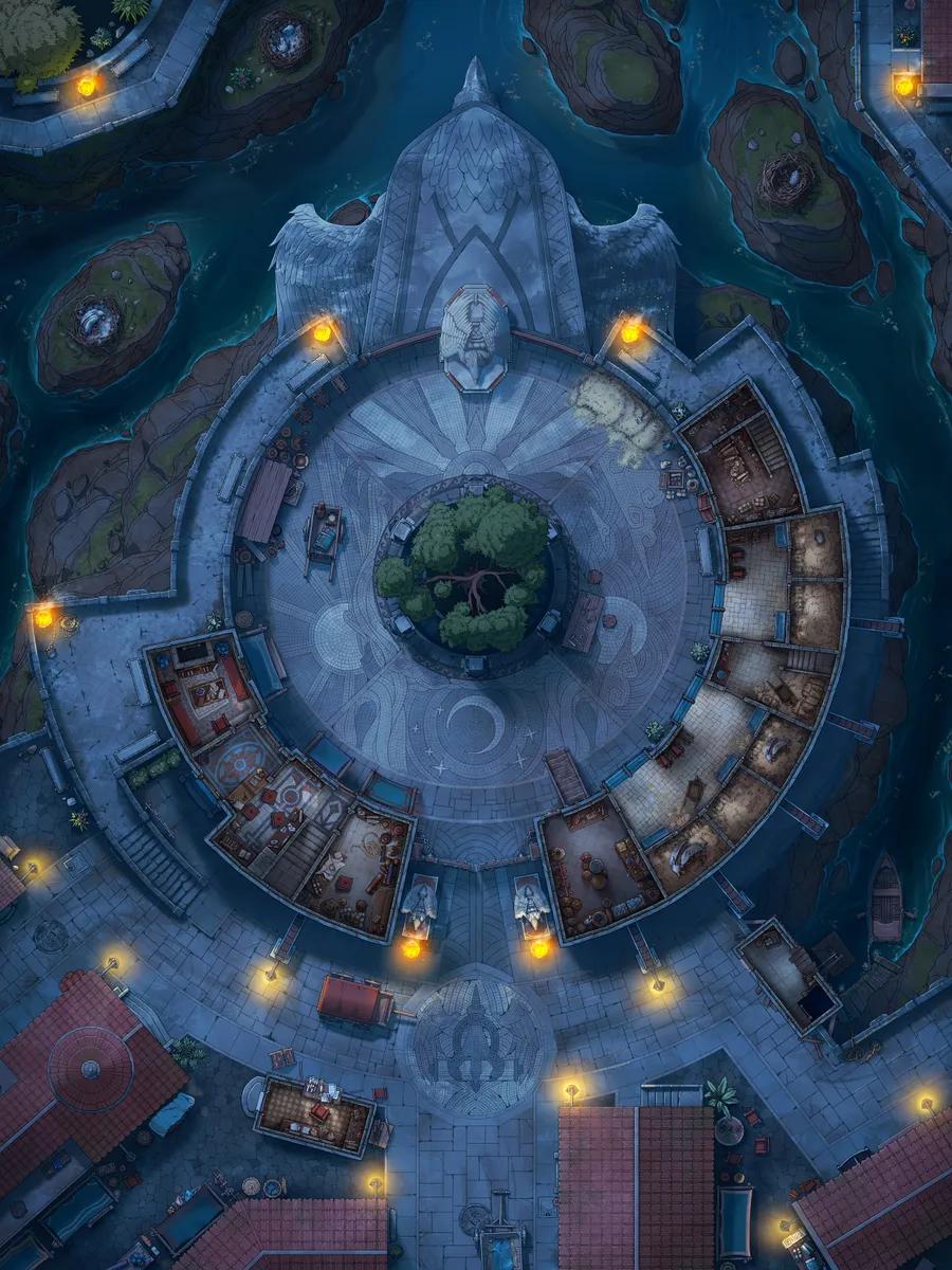 Hippogriff Postal Centre Interior map, Interior Floor 01 Night variant