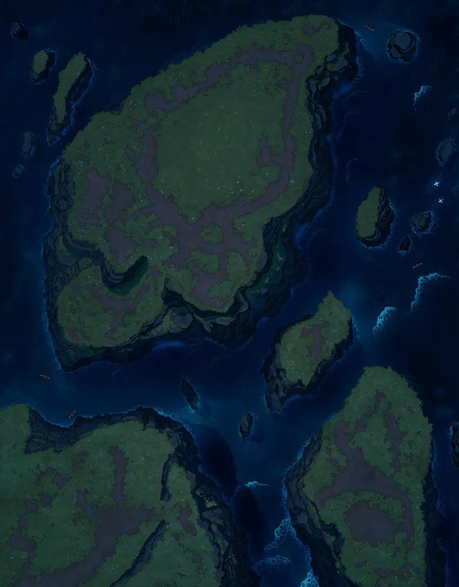 Druid Islands map, Natural Night variant