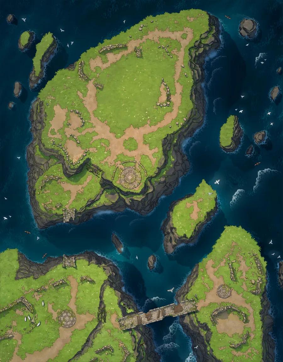 Druid Islands map, Ruins variant