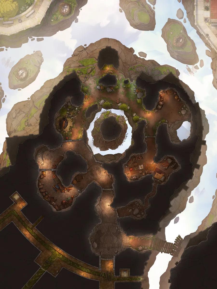 Hippogriff Postal Centre Interior map, Underground Sky variant