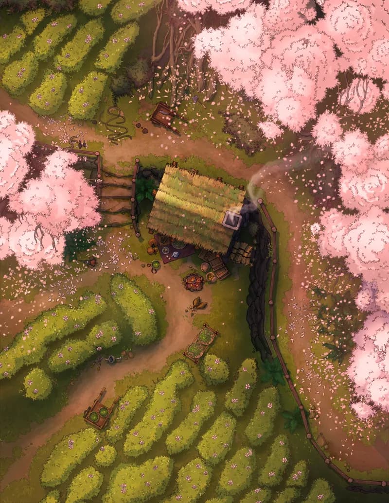 Secluded Tea Valley map, Spring variant
