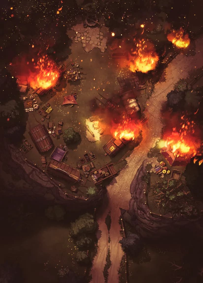 Caravan Camp map, Fire variant