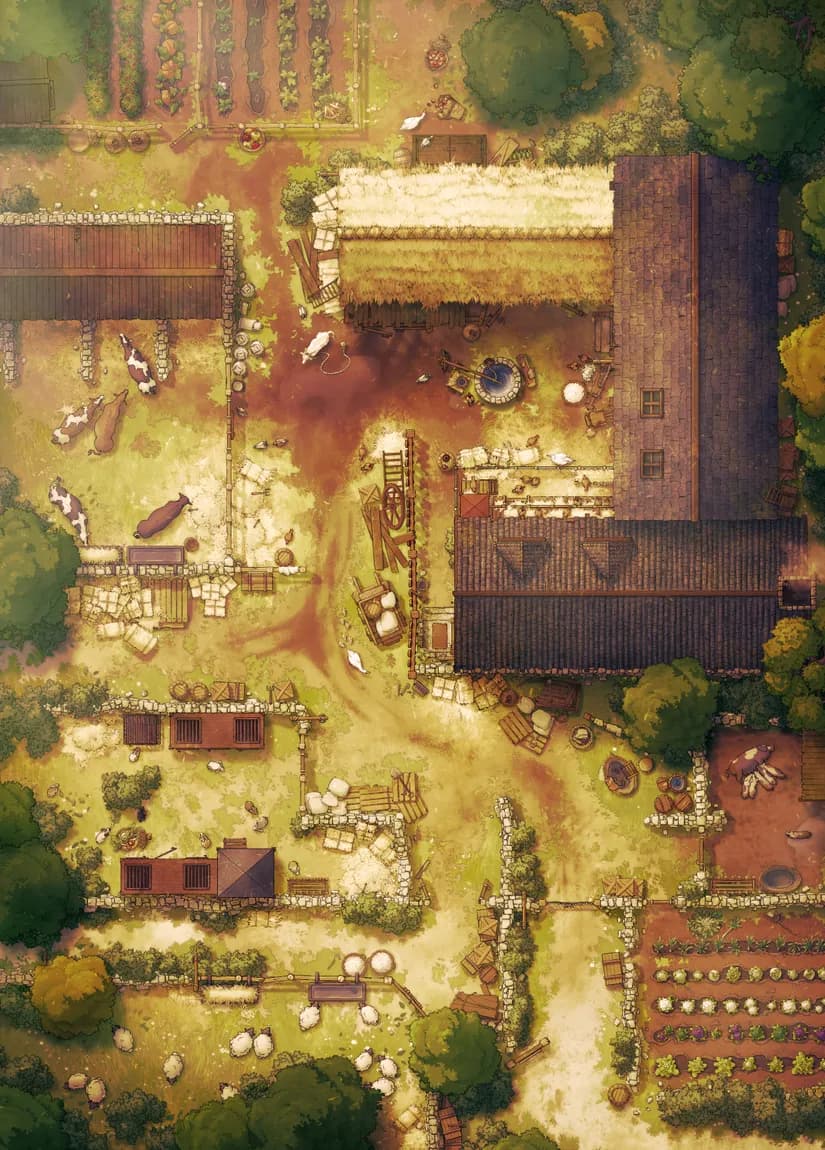Village Farmhouse map, Sunset variant