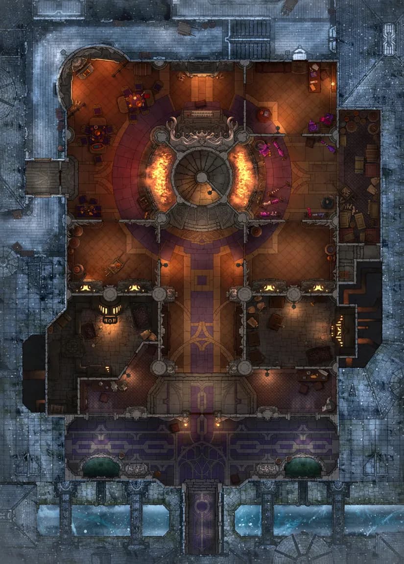 Calefactory map, Winter variant