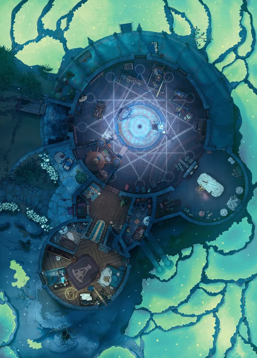 Forge of the Wizard Blacksmith map, Radiant Waters variant
