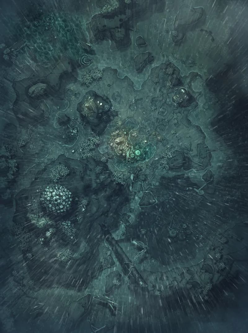 Siren's Shipwreck Shore map, Rain variant