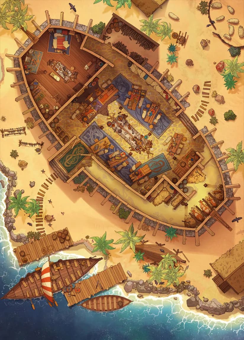 Viking Longhouse map, Desert variant