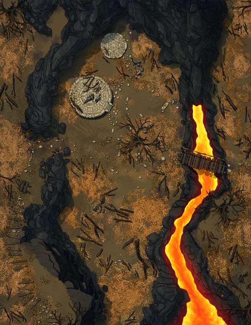 Jungle Lava Flow map, Wasteland variant