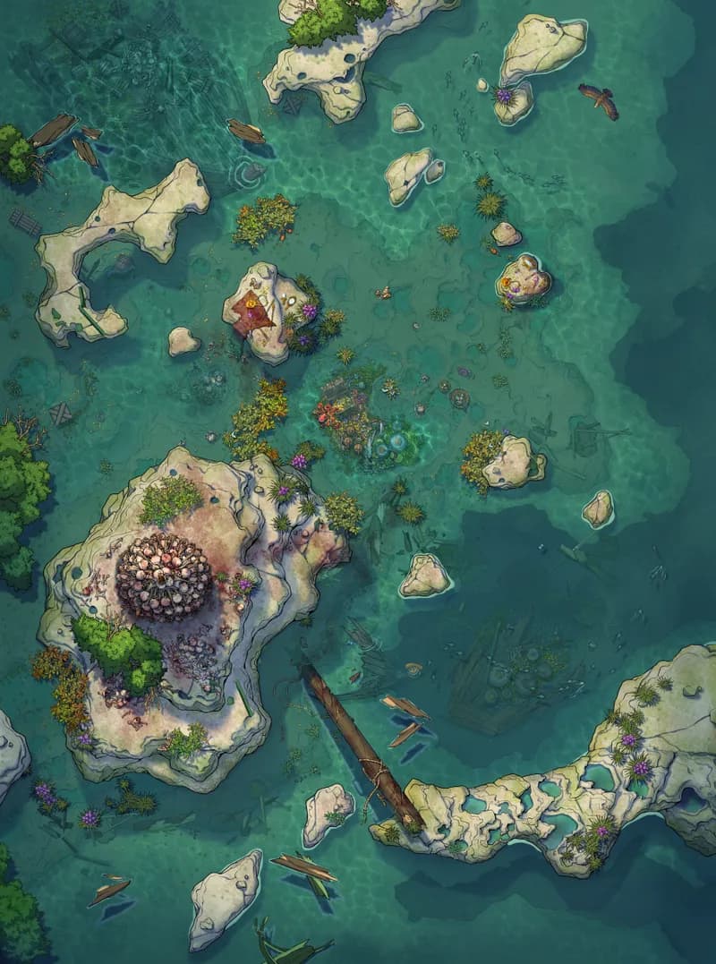 Siren's Shipwreck Shore map, High Tide variant