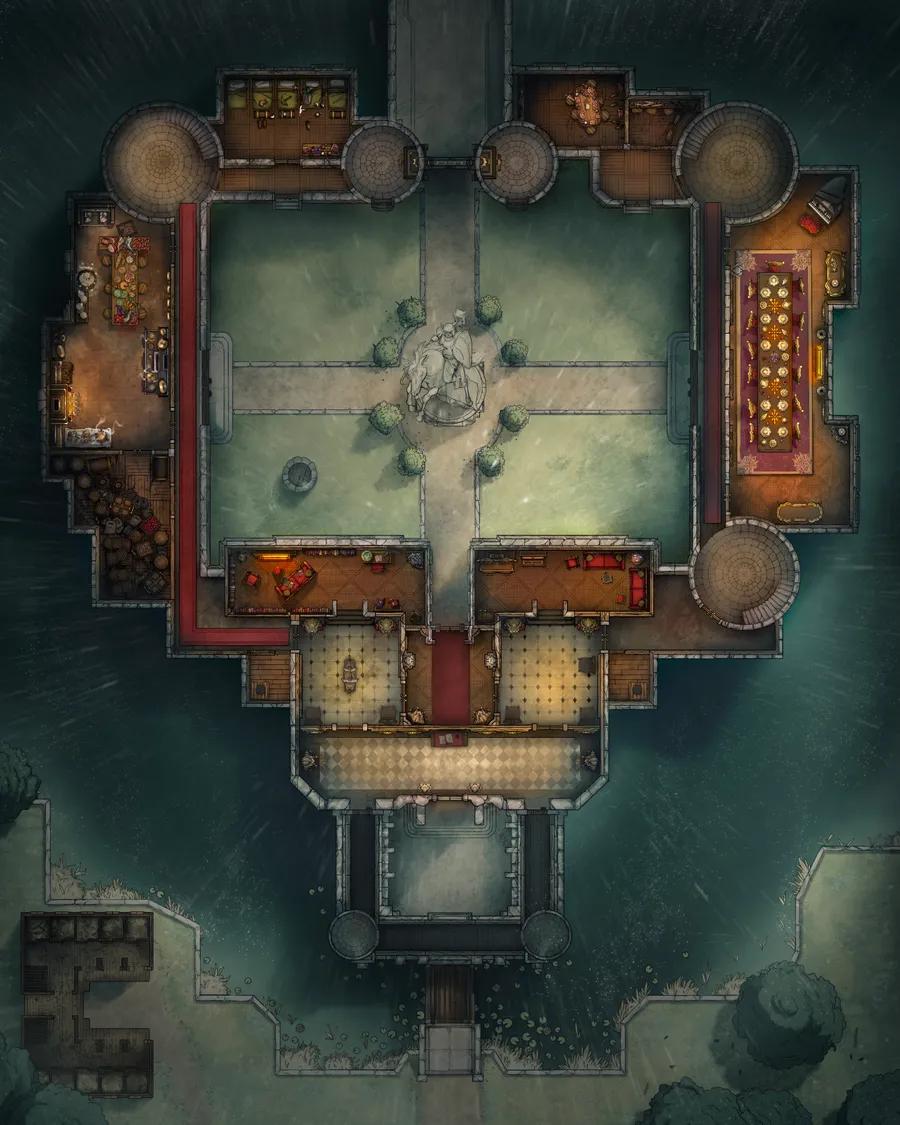 Palace Outer Court map, First Floor Rain variant