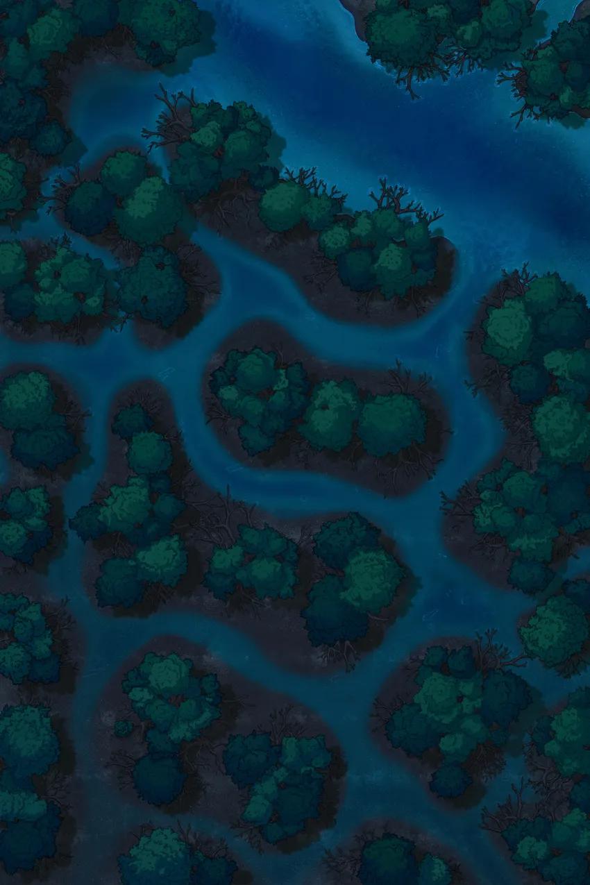 Mangrove Forest map, Natural Night variant