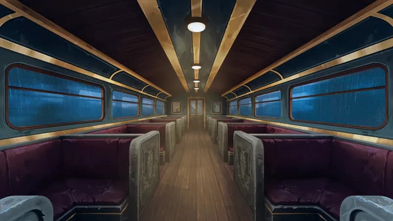 Lightning Rail Train - Passenger Car map, Rain variant
