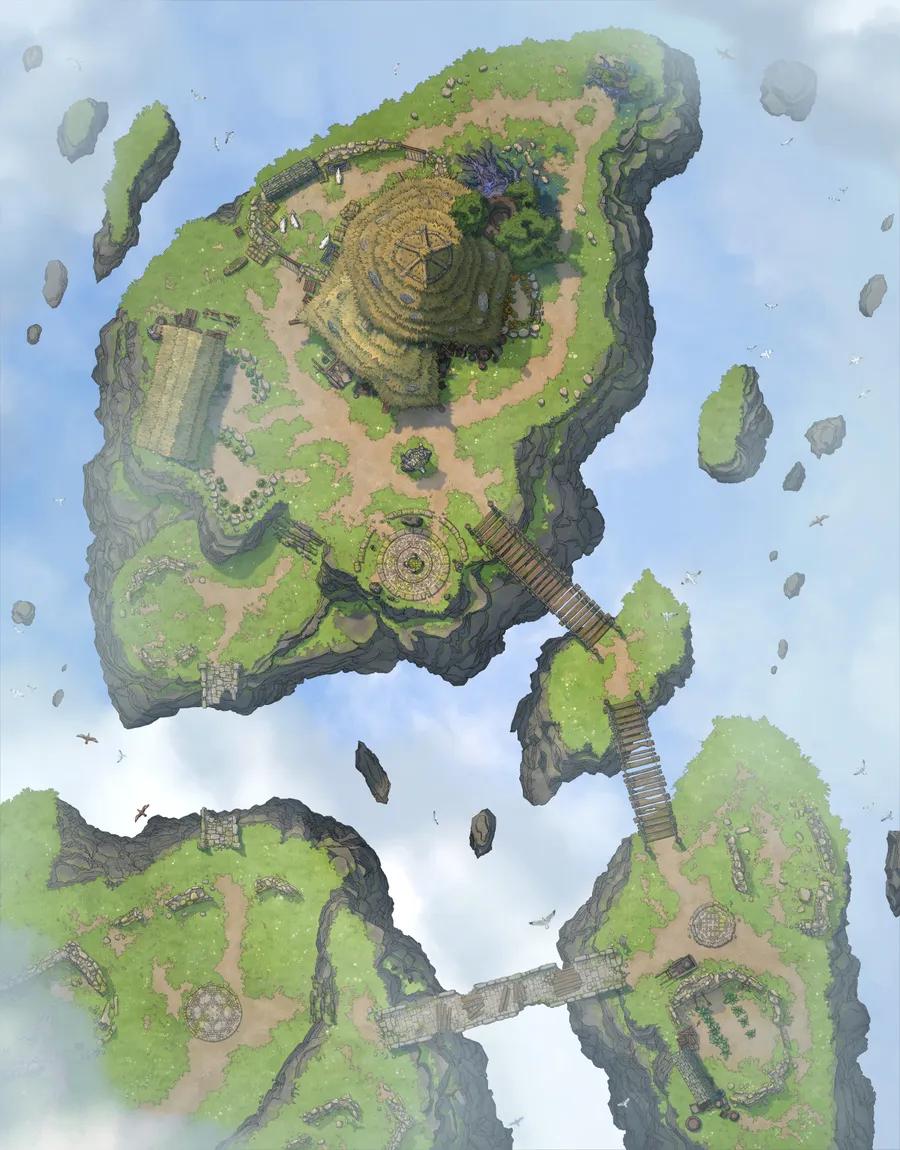 Druid Islands map, Sky variant