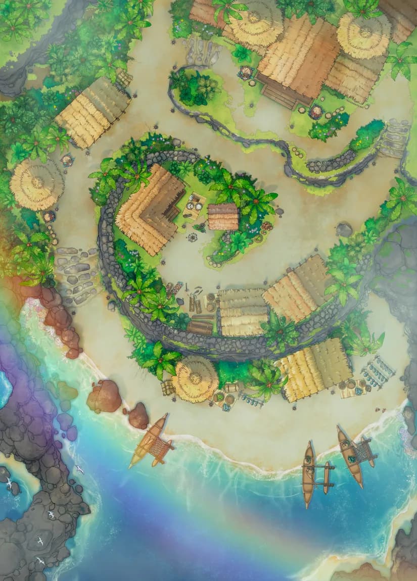 Tropical Island Village map, Rainbow variant