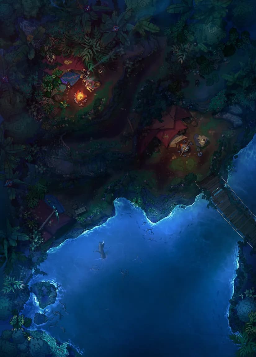 Cloud Forest Camp map, River Night variant