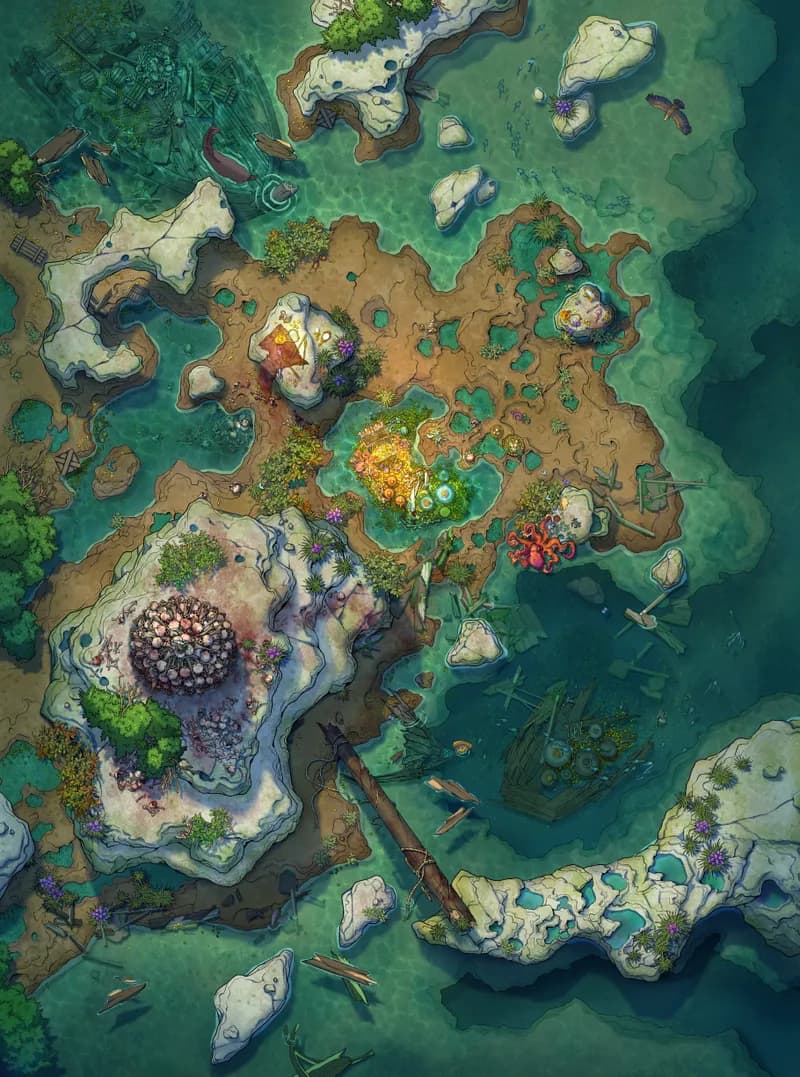 Siren's Shipwreck Shore map, Duck Vs Crab variant