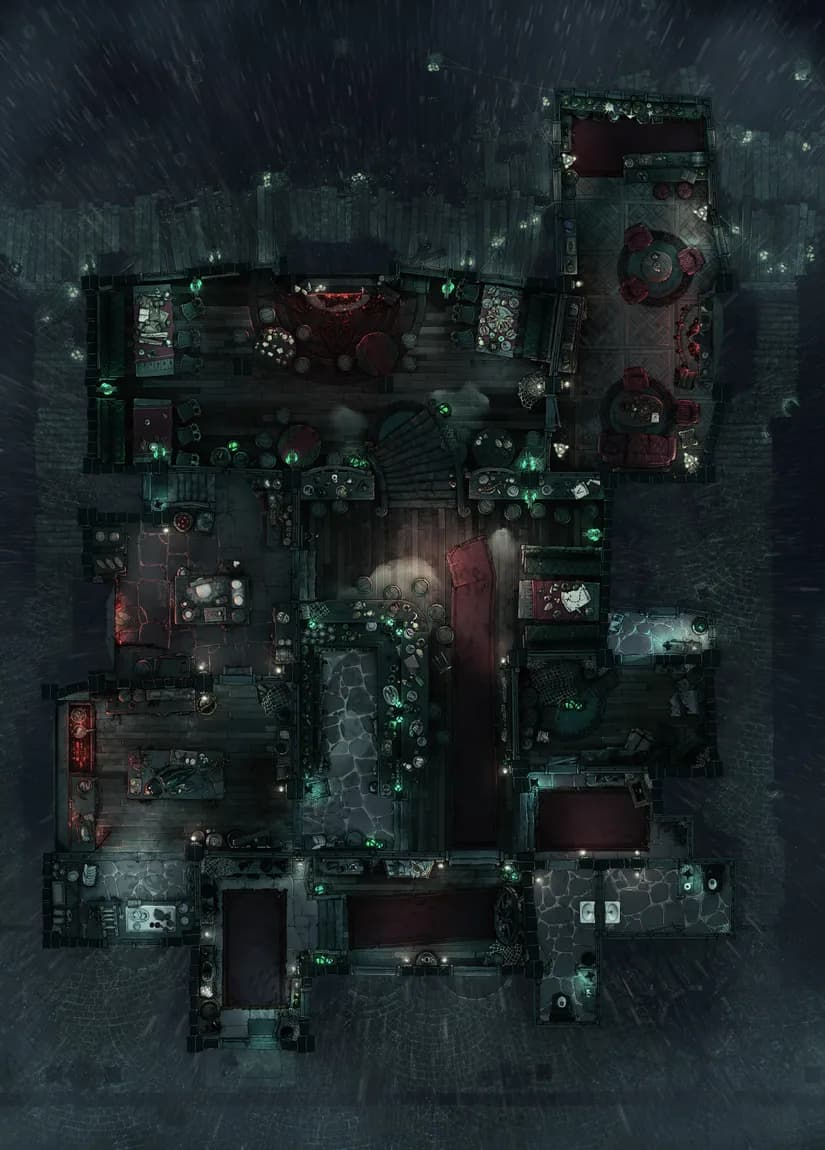 Haunted Dockside Tavern map, Rain variant