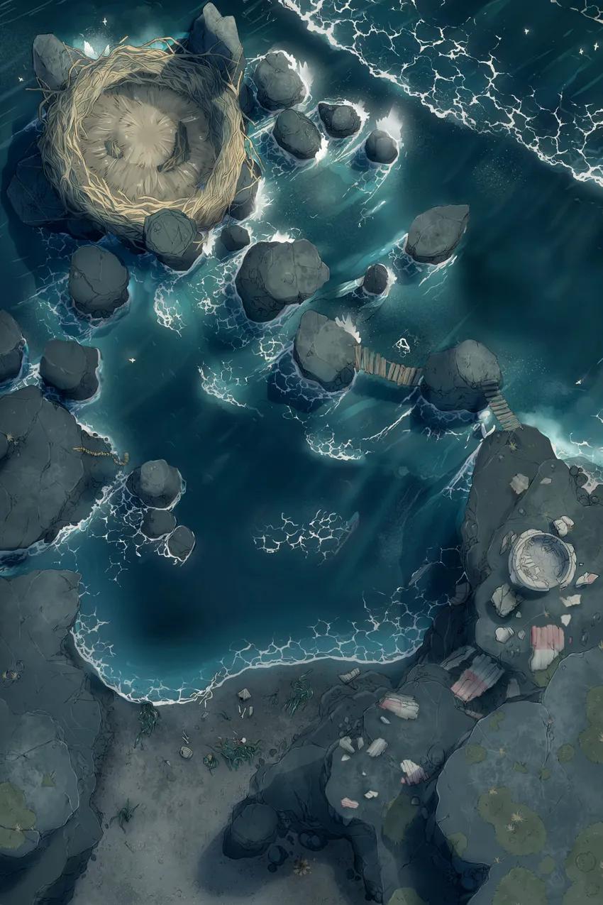 Harpy Cove map, No Shipwreck Day variant