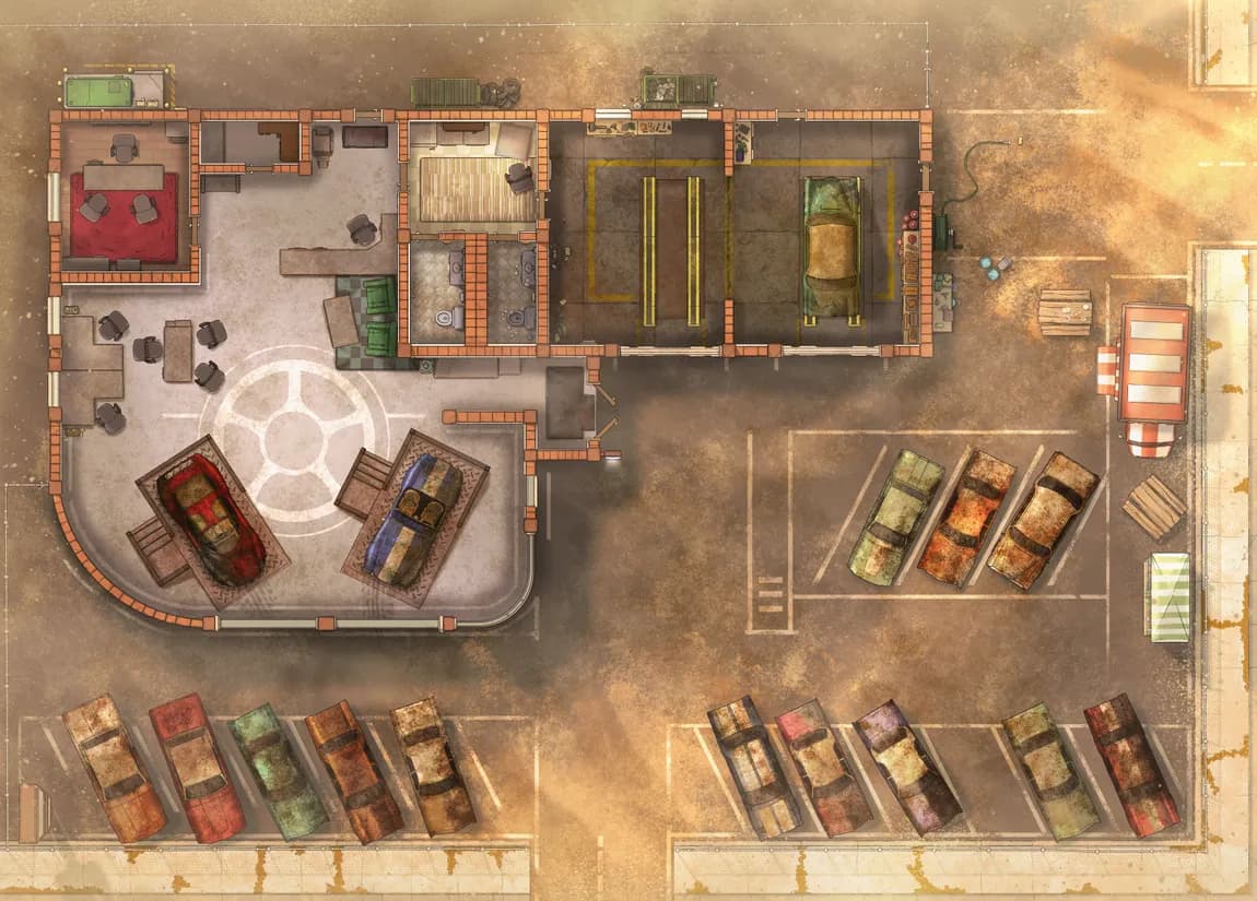 Car Dealership map, Desert variant