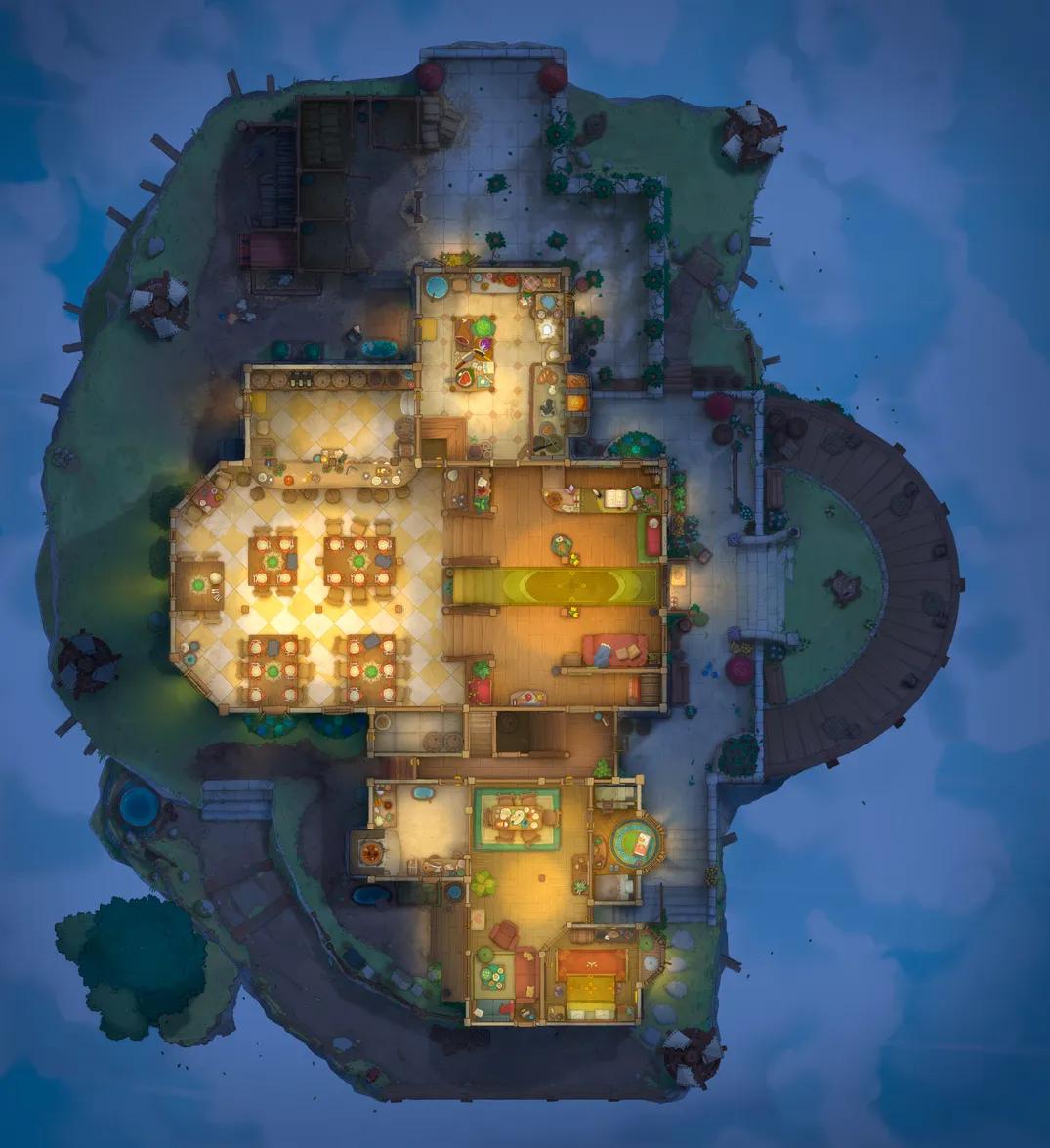 Gryphon Roost Inn map, Original Night Light variant