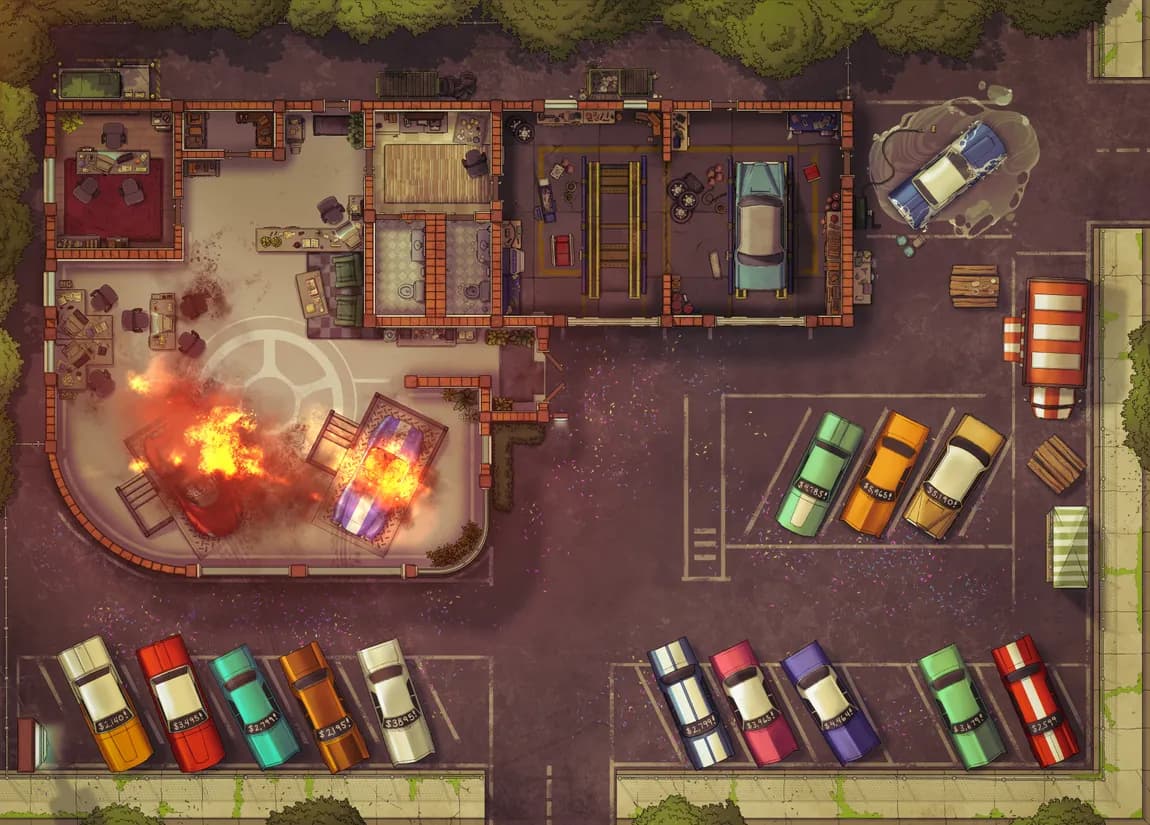 Car Dealership map, Fire variant